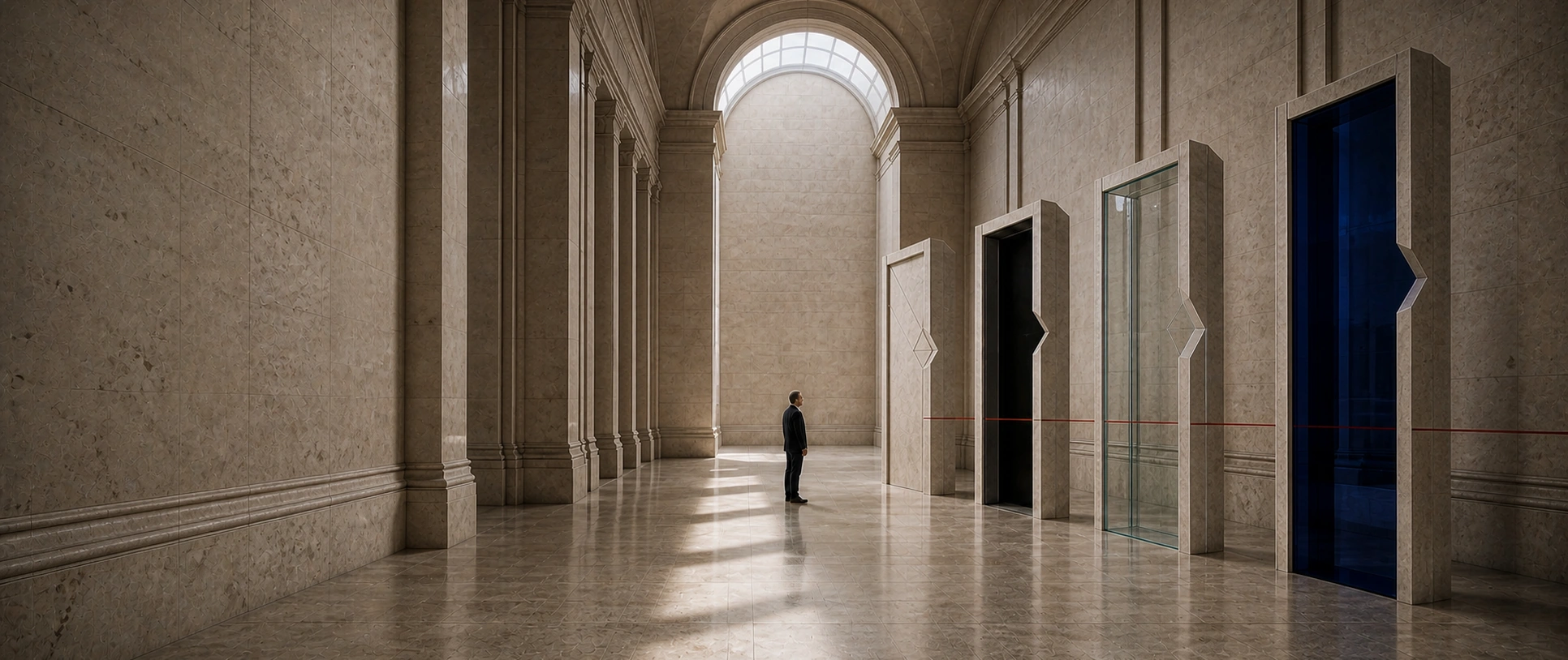 Ein Principal vor mehreren architektonisch getrennten Entscheidungsräumen
