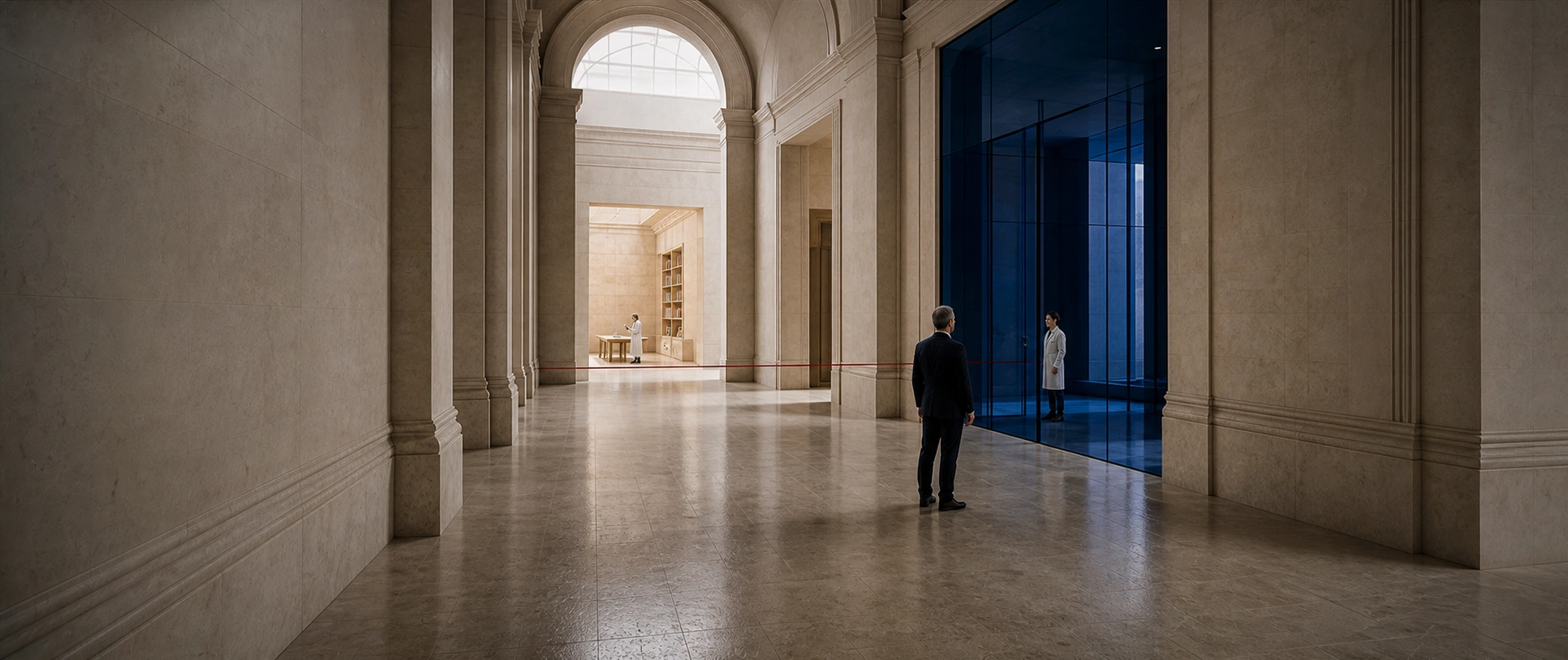 A Principal between a light orientation space and a separate medical space
