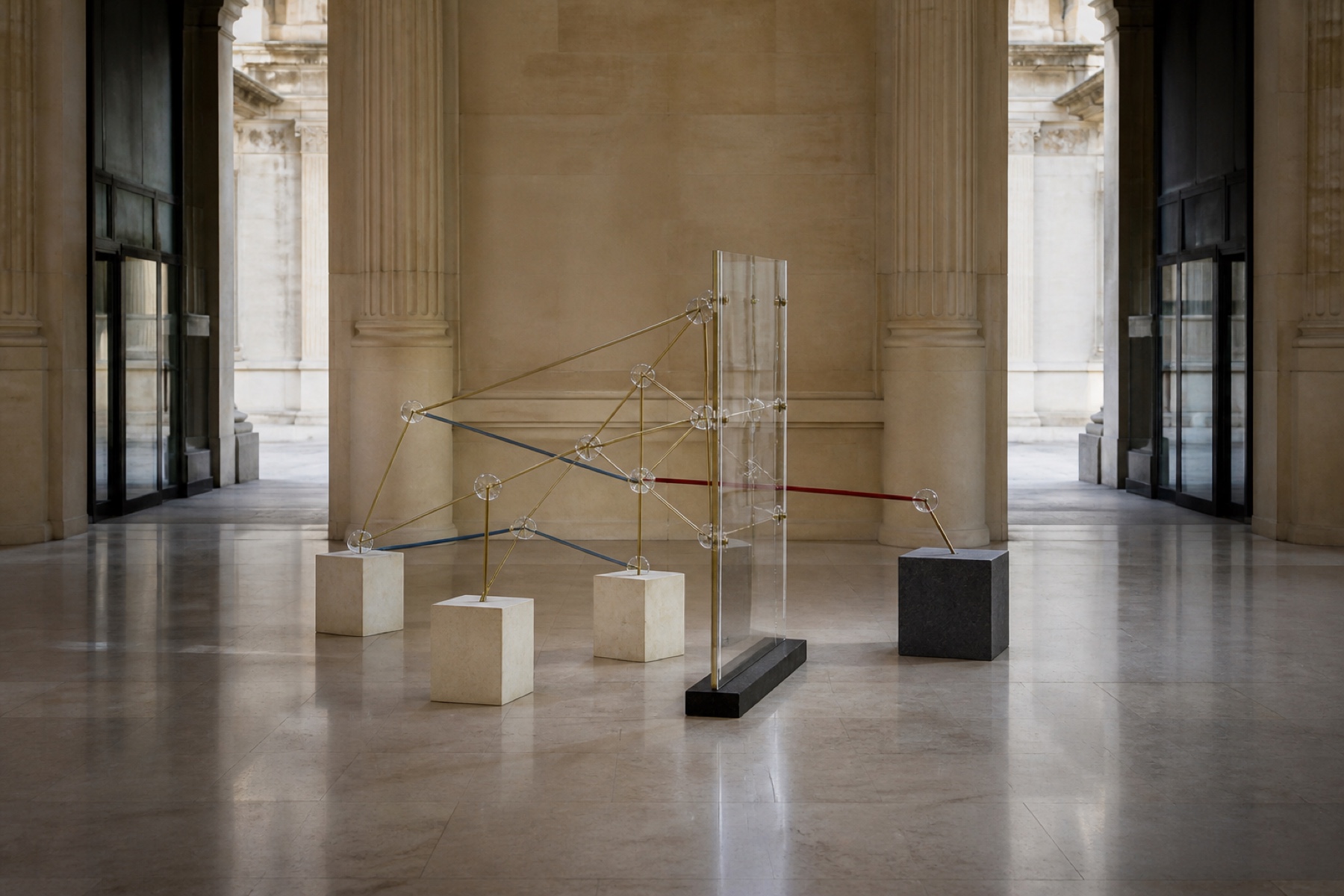 An architectural conflict review with a transparent field and separated connections